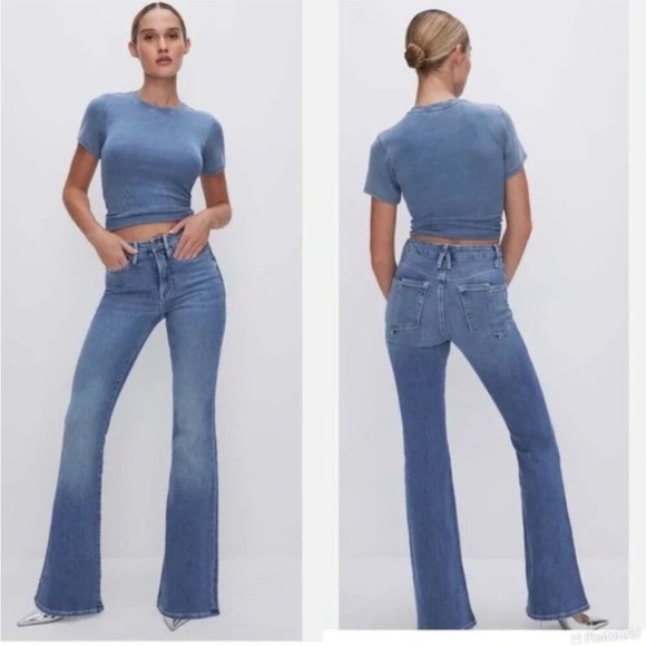 Good American Denim - Good American Light Blue Flare Jeans
